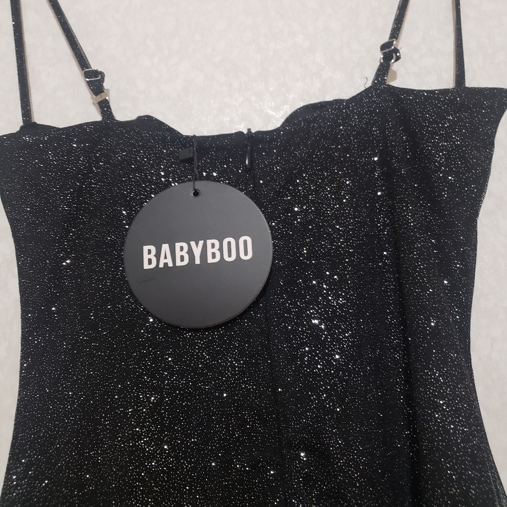 NEW SMALL BABYBOO PIXIE MINI DRESS-BLACK SPARKLE - Picture 6 of 12